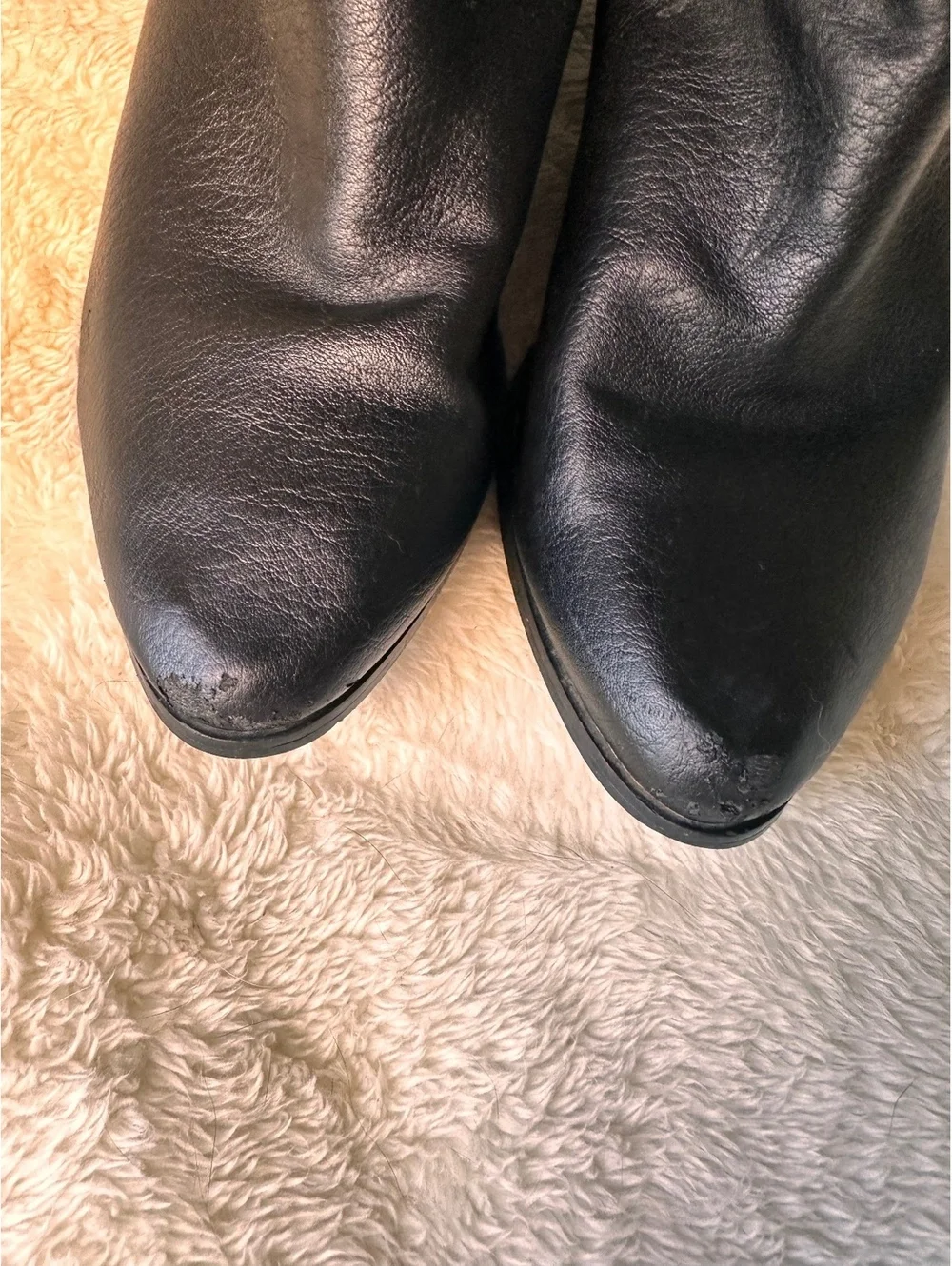 Women’s Black Western Cowboy Boots – Size 8 – Tall Embroidered Pointed Toe